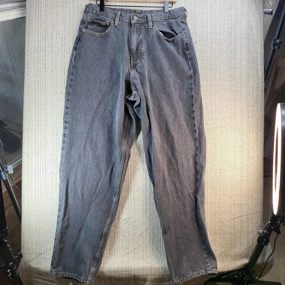 Levi's Jeans Mens 32x34 Washed‎ Black Super Baggy Drawstring Tapered A4298-0004